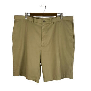 Cool 18 Pro Golf Shorts Sz 40 Chino Flat Front Tan Khaki Pockets Performance